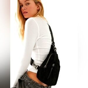 Free People Hudson Sling Bag- black